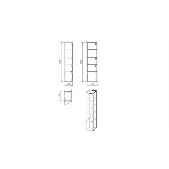Пенал подвесной EvaGold Tai 40 см EG010429 - фото 8