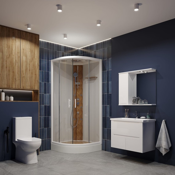 Душевая кабина EvaGold 90х90 см EG210002, белый/прозрачная - фото, картинка  Душевая кабина EvaGold 90х90 см EG210002, белый/прозрачная - фото