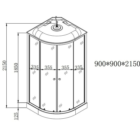 Душевая кабина EvaGold 100х100 см EG210005, хром/рифленое - фото, картинка 5 Душевая кабина EvaGold 100х100 см EG210005, хром/рифленое - фото 5