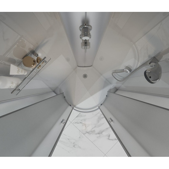 Душевая кабина EvaGold 100х100 см EG210005, хром/рифленое - фото, картинка 4 Душевая кабина EvaGold 100х100 см EG210005, хром/рифленое - фото 4