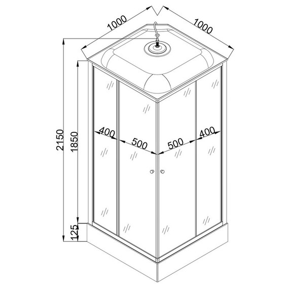Душевая кабина EvaGold 100х100 см EG210006, хром/рифленое - фото, картинка 5 Душевая кабина EvaGold 100х100 см EG210006, хром/рифленое - фото 5