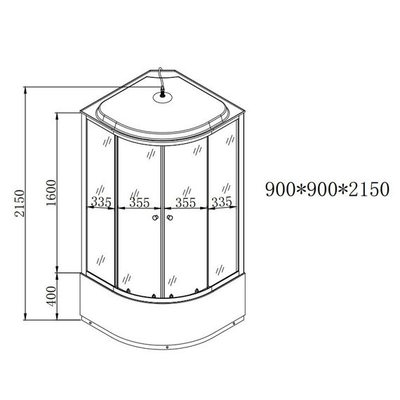 Душевая кабина EvaGold 90х90 см EG210007, хром/матовое - фото, картинка 5 Душевая кабина EvaGold 90х90 см EG210007, хром/матовое - фото 5