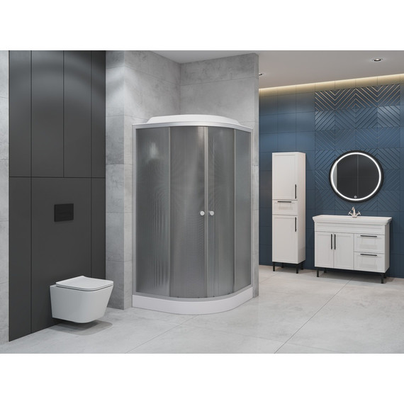 Душевая кабина EvaGold 100х100 см EG210009, хром/рифленое - фото, картинка 2 Душевая кабина EvaGold 100х100 см EG210009, хром/рифленое - фото 2