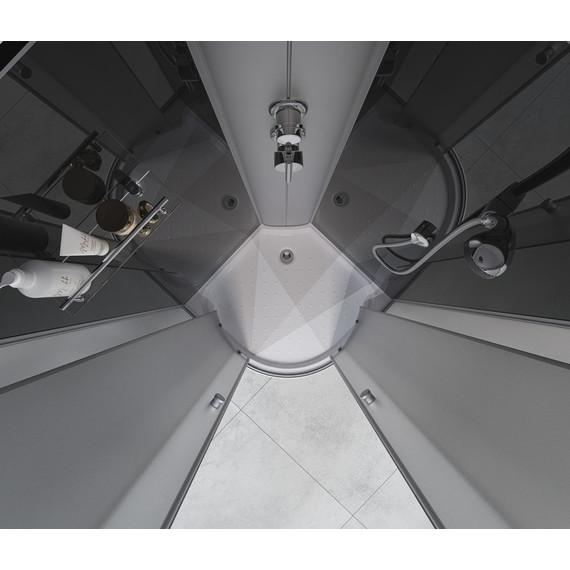 Душевая кабина EvaGold 100х100 см EG210009, хром/рифленое - фото, картинка 3 Душевая кабина EvaGold 100х100 см EG210009, хром/рифленое - фото 3