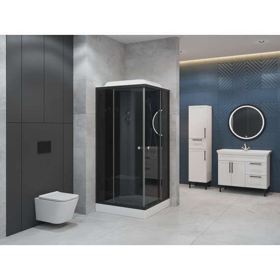 Душевая кабина EvaGold 90х90 см EG210016, чёрный матовый/тонированное - фото, картинка 2 Душевая кабина EvaGold 90х90 см EG210016, чёрный матовый/тонированное - фото 2