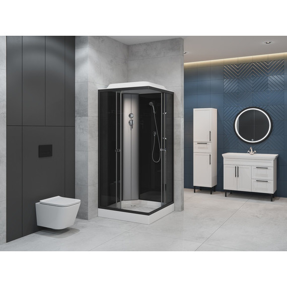 Душевая кабина EvaGold 90х90 см EG210016, чёрный матовый/тонированное - фото, картинка  Душевая кабина EvaGold 90х90 см EG210016, чёрный матовый/тонированное - фото