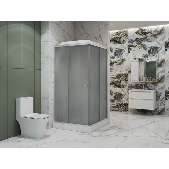 Душевая кабина EvaGold 90х90 см EG210017, хром/рифленое - фото, картинка 2 Душевая кабина EvaGold 90х90 см EG210017, хром/рифленое - фото 2