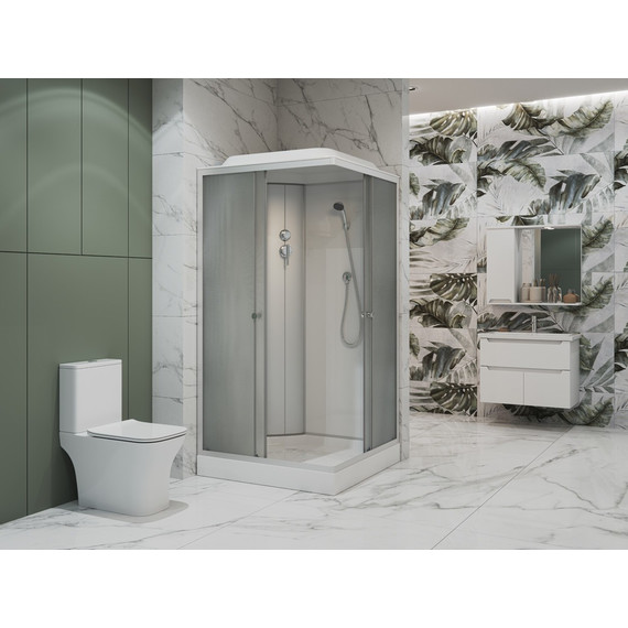 Душевая кабина EvaGold 90х90 см EG210017, хром/рифленое - фото, картинка  Душевая кабина EvaGold 90х90 см EG210017, хром/рифленое - фото