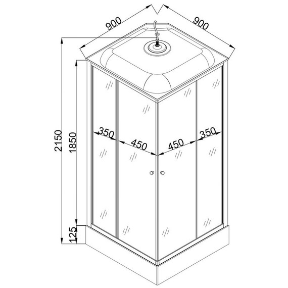 Душевая кабина EvaGold 90х90 см EG210018, чёрный матовый/тонированное рифленое - фото, картинка 5 Душевая кабина EvaGold 90х90 см EG210018, чёрный матовый/тонированное рифленое - фото 5