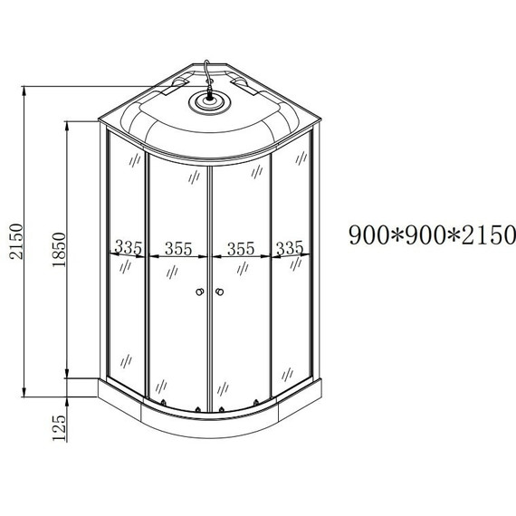 Душевая кабина EvaGold 90х90 см EG210024, чёрный/тонированное - фото, картинка 5 Душевая кабина EvaGold 90х90 см EG210024, чёрный/тонированное - фото 5