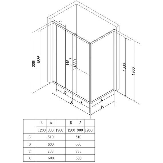 Душевое ограждение EvaGold 120х80 см EG220008, оружейная сталь/прозрачное - фото, картинка 2 Душевое ограждение EvaGold 120х80 см EG220008, оружейная сталь/прозрачное - фото 2