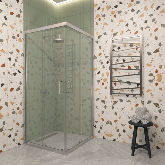 Душевое ограждение EvaGold 90х90 см EG220028, хром/прозрачное - фото, картинка  Душевое ограждение EvaGold 90х90 см EG220028, хром/прозрачное - фото
