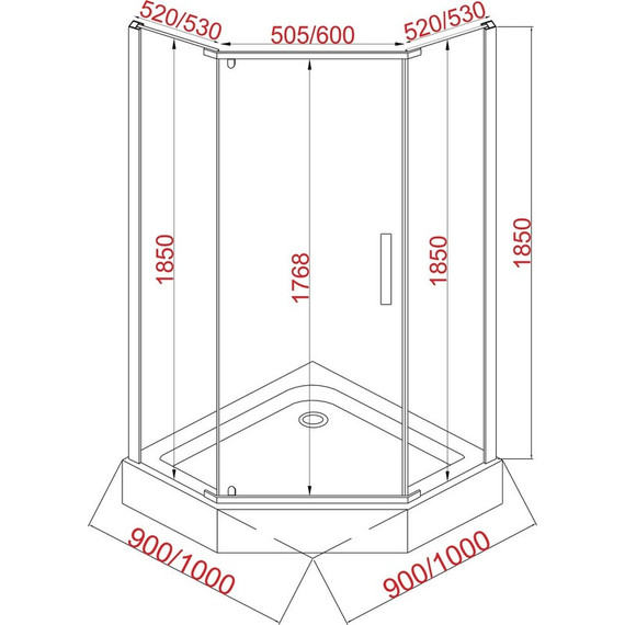 Душевое ограждение EvaGold 90х90 см EG220040, хром/прозрачное - фото 3