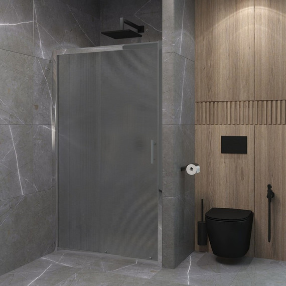 Душевая дверь EvaGold 140 см EG220052, хром/рифленое - фото, картинка  Душевая дверь EvaGold 140 см EG220052, хром/рифленое - фото