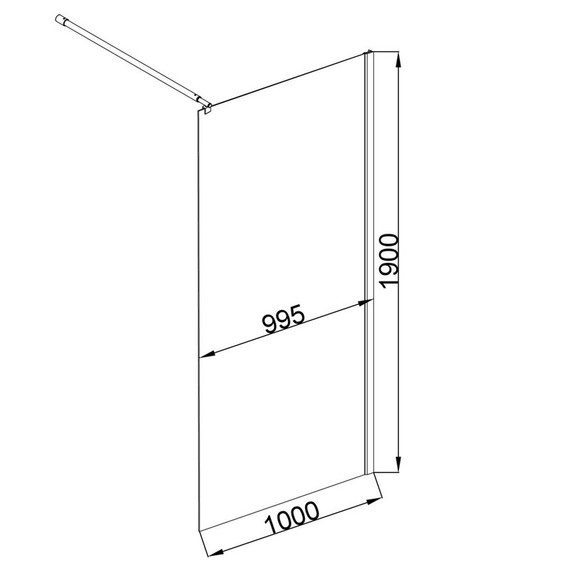 Душевая перегородка EvaGold 100 см EG220063 (стекло 8 мм) с кронштейном в комплекте, чёрный/прозрачное - фото, картинка 2 Душевая перегородка EvaGold 100 см EG220063 (стекло 8 мм) с кронштейном в комплекте, чёрный/прозрачное - фото 2