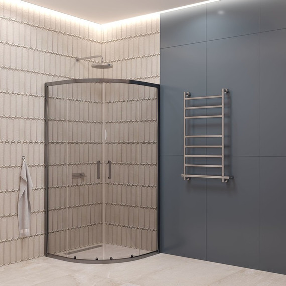 Душевое ограждение EvaGold 90х90 см EG220076, оружейная сталь/прозрачное - фото, картинка  Душевое ограждение EvaGold 90х90 см EG220076, оружейная сталь/прозрачное - фото