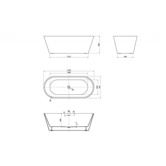 Ванна отдельностоящая Abber 170x75 см AB9268-1.7 - фото 13