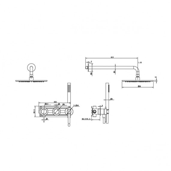 Душевая система для ванны с термостатом Abber Rund AF8750NG, никель - фото 3