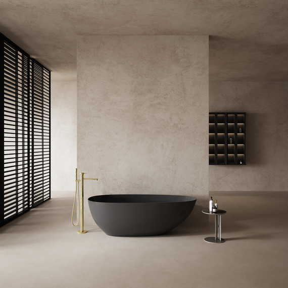 Ванна отдельностоящая Abber Karbon 170x80 см AK9011-1.7, чёрный - фото 2