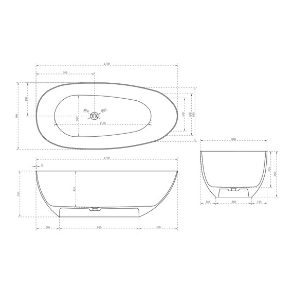 Ванна отдельностоящая Abber Karbon 170x80 см AK9011-1.7, чёрный - фото 6