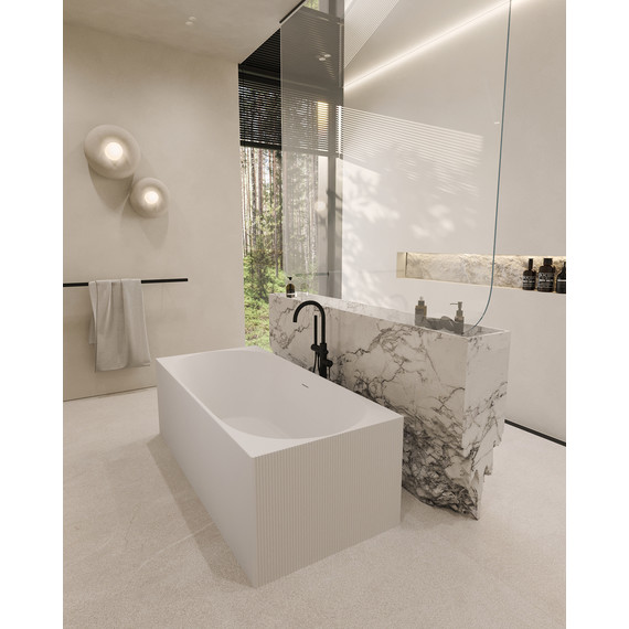 Ванна каменная Abber Stein 170x75 см AS9603, белый матовый - фото 9