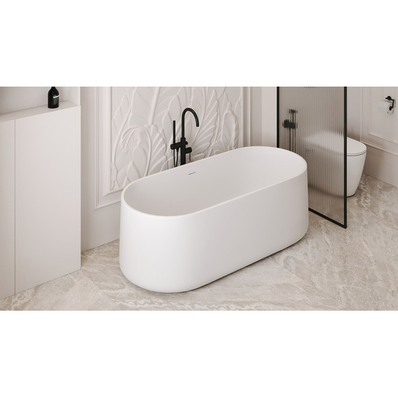 Ванна каменная Abber Stein 170x75 см AS9607, белый матовый - фото 10