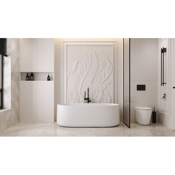 Ванна каменная Abber Stein 170x75 см AS9607, белый матовый - фото 9