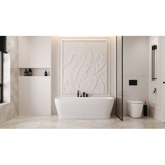 Ванна каменная Abber Stein 170x80 см AS9616, белый матовый - фото 9