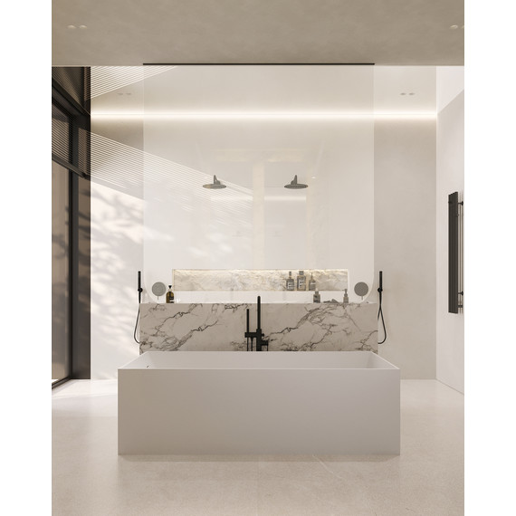 Ванна каменная Abber Stein 180x76 см AS9642-1.8, белый матовый - фото 9