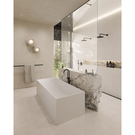 Ванна каменная Abber Stein 180x76 см AS9642-1.8, белый матовый - фото 8