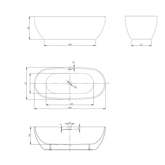 Ванна отдельностоящая Abber 180x80 см AB9263-1.8 - фото 13