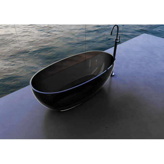 Ванна прозрачная Abber Kristall 170x75 см AT9703Onyx, чёрный - фото 4