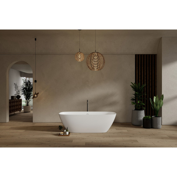 Ванна каменная Abber Stein 165x70 см AS9632, белый матовый - фото 8