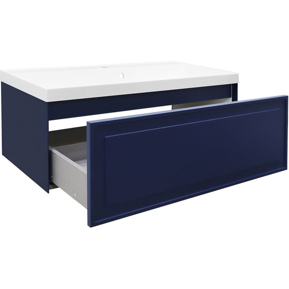 Тумба подвесная с раковиной Azario Belloni 100 см CS00098076, синий - фото 5