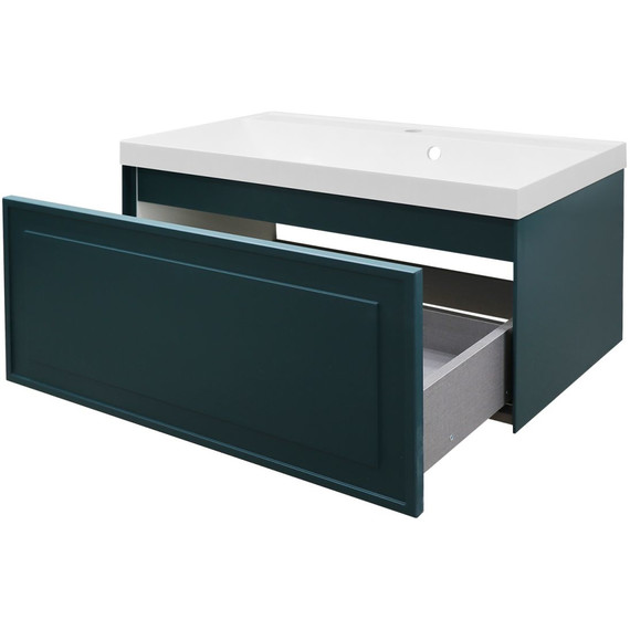 Тумба подвесная с раковиной Azario Belloni 80 см CS00098082, зелёный - фото 3