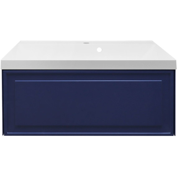 Тумба подвесная с раковиной Azario Belloni 80 см CS00098084, синий - фото 3