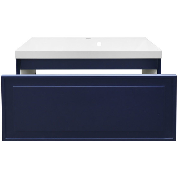 Тумба подвесная с раковиной Azario Belloni 80 см CS00098084, синий - фото 4