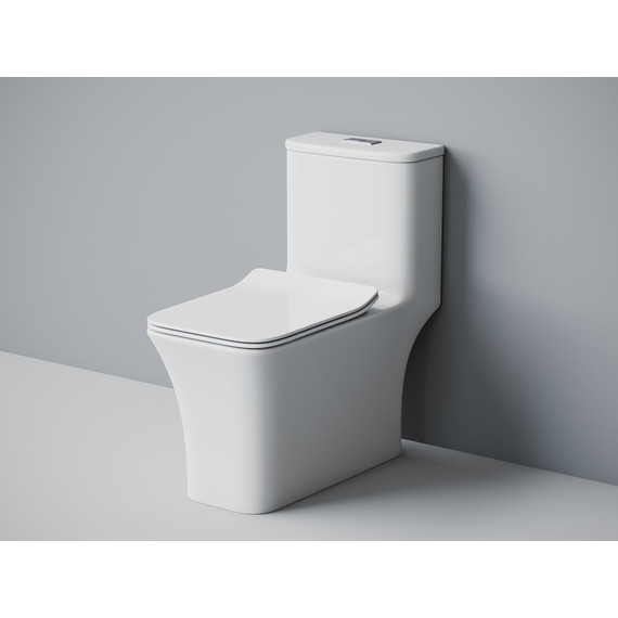 Унитаз-моноблок безободковый EvaGold EG050003 с тонкой крышкой микролифт - фото, картинка  Унитаз-моноблок безободковый EvaGold EG050003 с тонкой крышкой микролифт - фото
