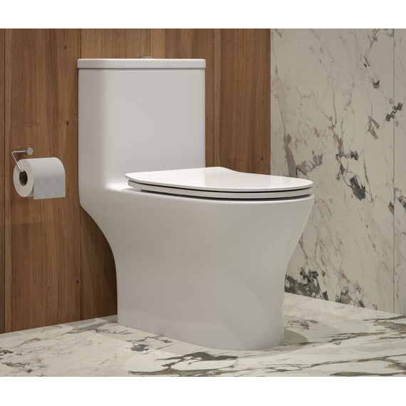 Унитаз-моноблок безободковый EvaGold EG050005 с тонкой крышкой микролифт - фото, картинка  Унитаз-моноблок безободковый EvaGold EG050005 с тонкой крышкой микролифт - фото