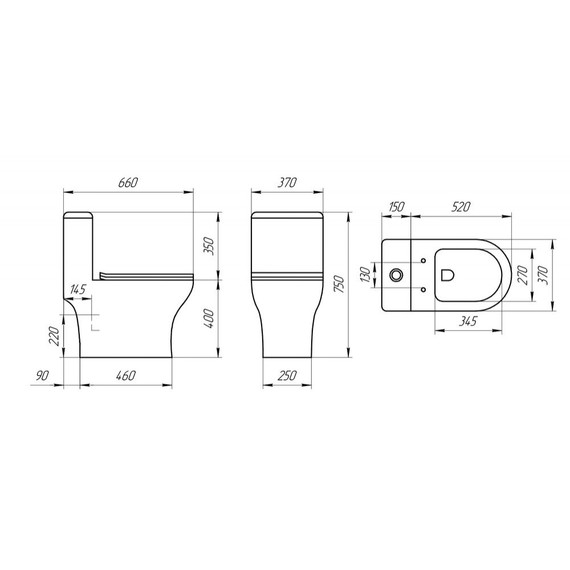 Унитаз-моноблок безободковый EvaGold EG050005 с тонкой крышкой микролифт - фото, картинка 9 Унитаз-моноблок безободковый EvaGold EG050005 с тонкой крышкой микролифт - фото 9