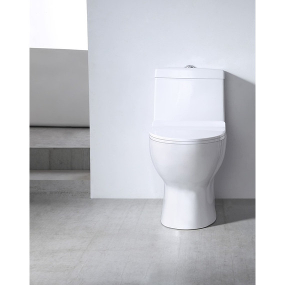Унитаз-моноблок безободковый EvaGold EG050006 с тонкой крышкой микролифт - фото, картинка 3 Унитаз-моноблок безободковый EvaGold EG050006 с тонкой крышкой микролифт - фото 3