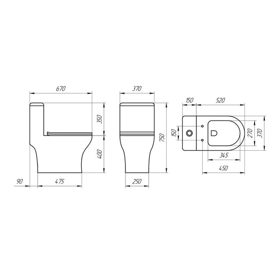 Унитаз-моноблок безободковый EvaGold EG050009 с тонкой крышкой микролифт - фото, картинка 8 Унитаз-моноблок безободковый EvaGold EG050009 с тонкой крышкой микролифт - фото 8