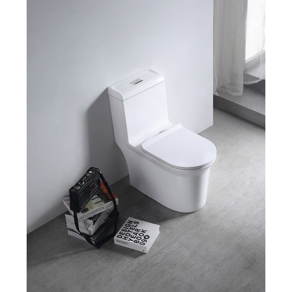 Унитаз-моноблок безободковый EvaGold EG050010 с тонкой крышкой микролифт - фото, картинка 2 Унитаз-моноблок безободковый EvaGold EG050010 с тонкой крышкой микролифт - фото 2
