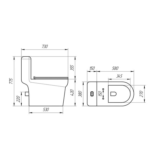 Унитаз-моноблок безободковый EvaGold EG050010 с тонкой крышкой микролифт - фото, картинка 4 Унитаз-моноблок безободковый EvaGold EG050010 с тонкой крышкой микролифт - фото 4