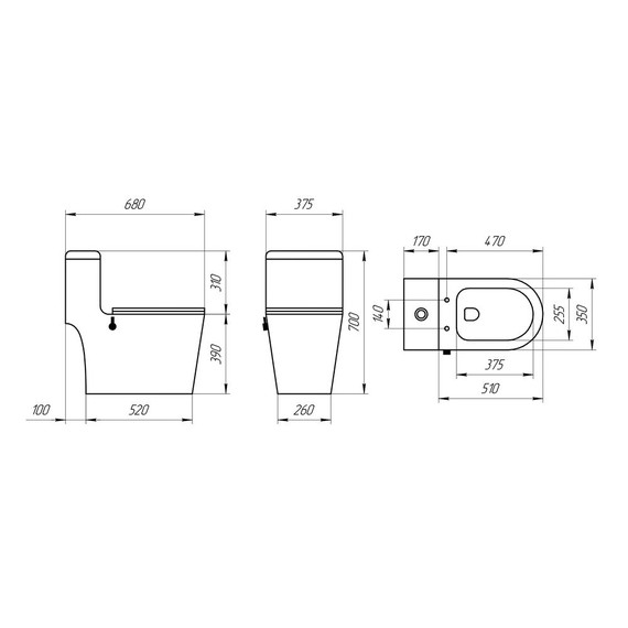 Унитаз-моноблок безободковый с функцией биде EvaGold EG050014 с тонкой крышкой микролифт - фото, картинка 8 Унитаз-моноблок безободковый с функцией биде EvaGold EG050014 с тонкой крышкой микролифт - фото 8