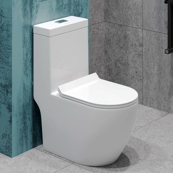 Унитаз-моноблок безободковый EvaGold EG050017 с тонкой крышкой микролифт - фото, картинка  Унитаз-моноблок безободковый EvaGold EG050017 с тонкой крышкой микролифт - фото