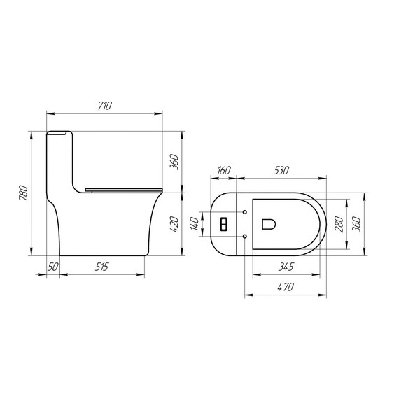 Унитаз-моноблок безободковый EvaGold EG050025 с тонкой крышкой микролифт - фото, картинка 8 Унитаз-моноблок безободковый EvaGold EG050025 с тонкой крышкой микролифт - фото 8