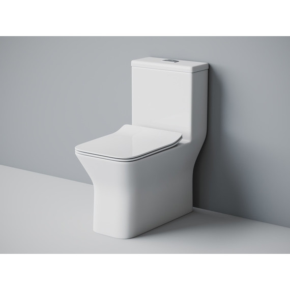 Унитаз-моноблок EvaGold EG050027 с тонкой крышкой микролифт - фото, картинка  Унитаз-моноблок EvaGold EG050027 с тонкой крышкой микролифт - фото