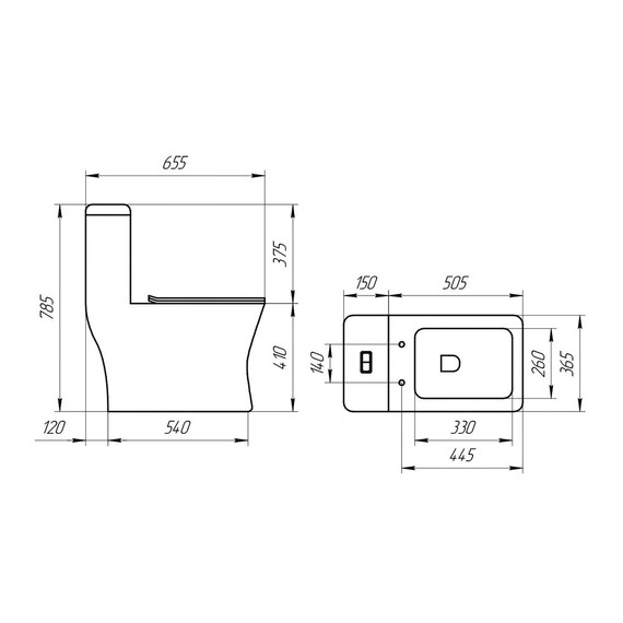 Унитаз-моноблок EvaGold EG050027 с тонкой крышкой микролифт - фото, картинка 8 Унитаз-моноблок EvaGold EG050027 с тонкой крышкой микролифт - фото 8