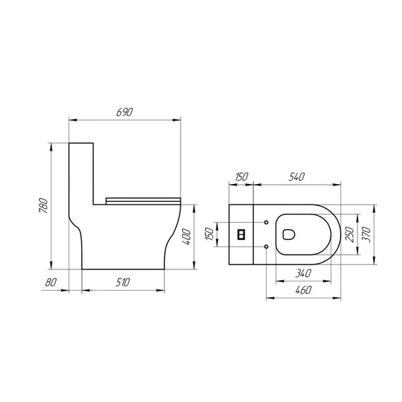Унитаз-моноблок безободковый EvaGold EG050033 с тонкой крышкой микролифт - фото, картинка 12 Унитаз-моноблок безободковый EvaGold EG050033 с тонкой крышкой микролифт - фото 12